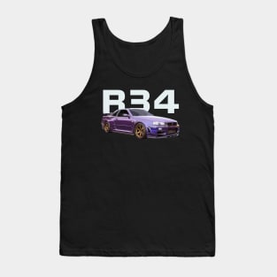 JDM CAR R34 bnr34 V-SPEC Midnight Purple III v-spec Tank Top